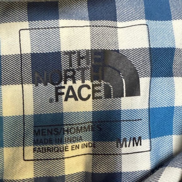 The North Face Men’s Blue Gingham Check Long Sleeve Button Up Shirt Medium EUC - Picture 4 of 8
